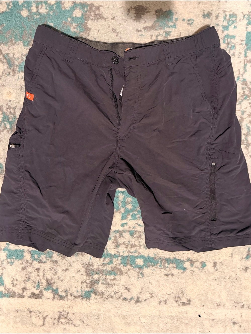 Men's Active Navy Blue Athletic Shorts with Zip Pocket
